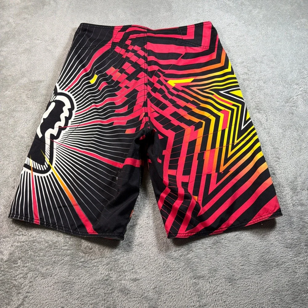 Fox Racing x Rockstar Energy Board Shorts Men 32 Black Yellow Red 11
